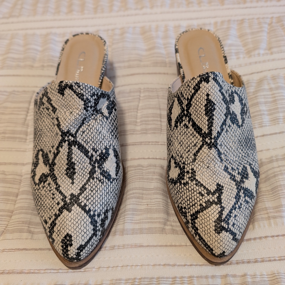CL by Laundry Catherine Mules Faux Snakeskin Pattern ***CLEARANCE***